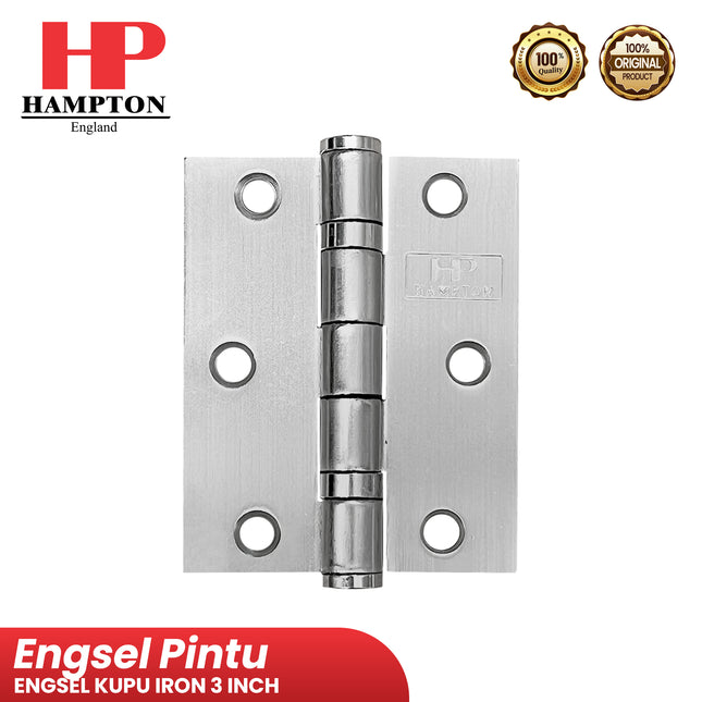 Engsel Hampton HST HMT IR 3" INCH 3X2.5X2 2BB SN Engsel Kupu Pintu Jendela