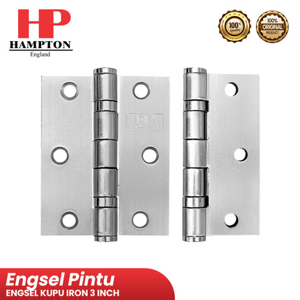Engsel Hampton HST HMT IR 3" INCH 3X2.5X2 2BB SN Engsel Kupu Pintu Jendela