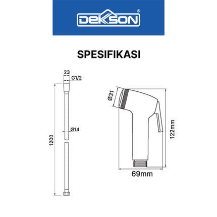 Jet Shower Toilet DEKKSON JSH 8101 Head Bidet Cebok Kloset