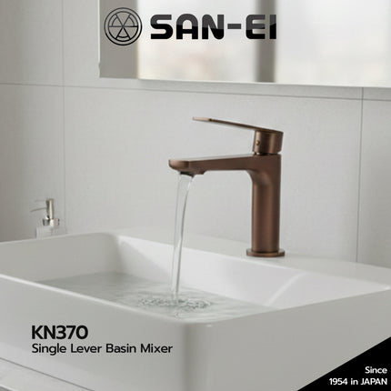 Keran Wastafel SANEI KN370 Single Lever Basin Mixer KN 370 COFFEE GOLD Kran Panas Dingin