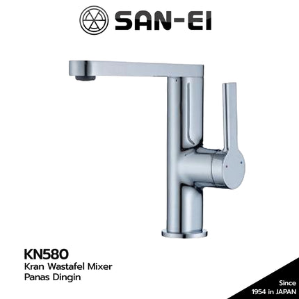 Kran Wastafel SANEI KN580 Mixer Panas Dingin Keran Basin Mixer KN 580 Gun Metal