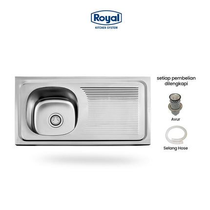 Kitchen Sink Wastafel Dapur Royal SB 35 | Bak Cuci Piring 86 x 43 Cm