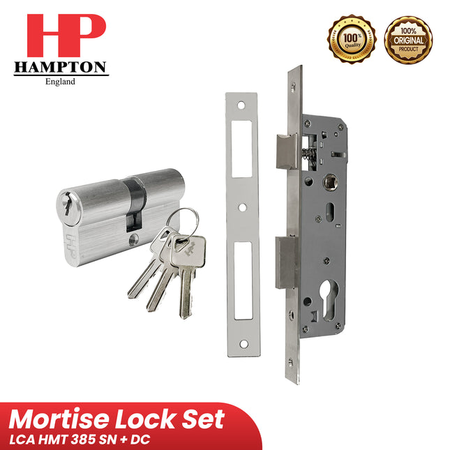 Mortise Lock Set HAMPTON LCA HMT 385 SN + DC 65mm Bodi Kunci Silinder
