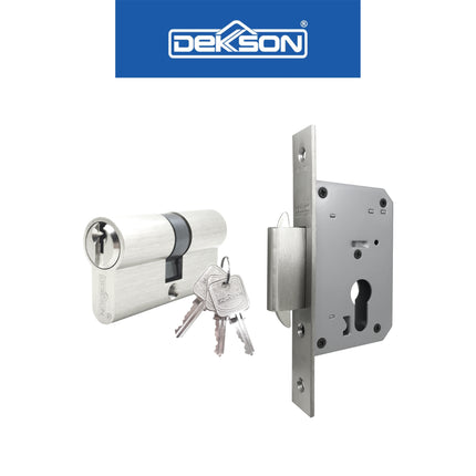 Lockcase Pintu Sliding Dekkson MTS SLD DL 84100 SSS + CYL DC DL 60MM SN Mortise Lock Body Kunci Sliding