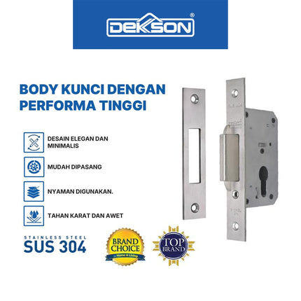 Lockcase Pintu Sliding Dekson Dekkson MTS SLD DL 84100 SSS Mortise Lock Body Kunci Sliding