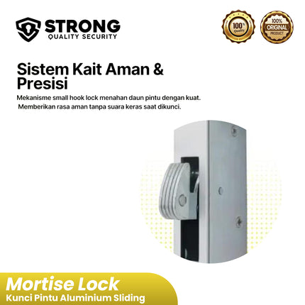 Kunci Pintu Aluminium Sliding STRONG KC 2423 (6423) Sliding Door Lock & Kunci Kait Aluminium Kunci Pintu Geser Rumah & Kantor Anti Karat Kunci Pintu Geser Minimalis