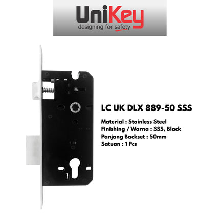 Lockcase UNIKEY LC UK DLX 889-40 DLX 889-50 SSS Mortise Lock Body Kunci Swing