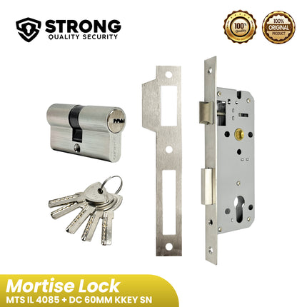 Mortise Lock STRONG MTS IL 4085 + DC 60MM KKEY SN Body Kunci Pintu Rumah & Kantor Aluminium & Kayu Body Kunci Pintu Besar Door Lock Mortise Set Kunci Pintu Komputer Key Silinder Kunci Pintu