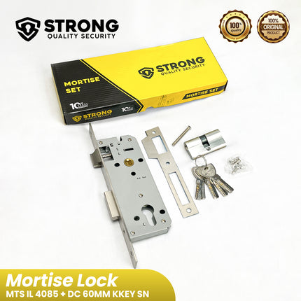 Mortise Lock STRONG MTS IL 4085 + DC 60MM KKEY SN Body Kunci Pintu Rumah & Kantor Aluminium & Kayu Body Kunci Pintu Besar Door Lock Mortise Set Kunci Pintu Komputer Key Silinder Kunci Pintu