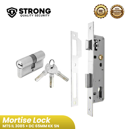 Mortise Lock STRONG MTS IL 3085 + DC 65MM KK SN Body Kunci Pintu Silinder Kunci Pintu Rumah Aluminium Lockcase Door Mortise Lockset Pintu Interior & Kantor