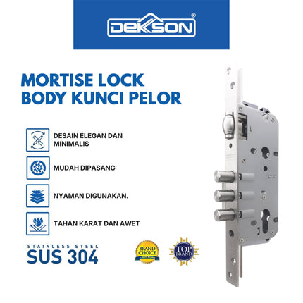 Dekkson Mortise lock MTS RL 8585 SSS SUS 316 Body Kunci Pelor Body Kunci