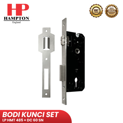 Lockcase Pelor Set HAMPTON LP HMT 485 + DC 60 SN Mortise Lock Bodi Kunci Silinder