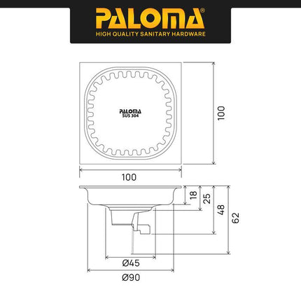 PALOMA Floor Drain Strainer Saringan Got Kamar Mandi Anti Bau FDP 3201 3202 3203 3205