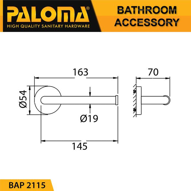 PALOMA BAP 2115 Gantungan Handuk Tempat Tissue Gulung Toilet WC Holder