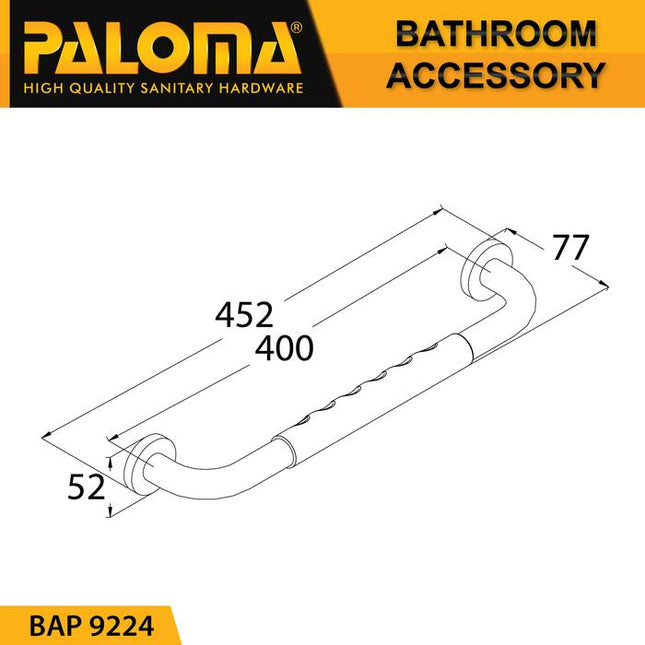 PALOMA BAP 9224 Pegangan Kamar Mandi Handle Bathtub Tub Toilet 40CM
