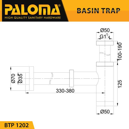 PALOMA BTP 1202 Sifon Wastafel Bottle Trap Pembuangan Botol Siphon