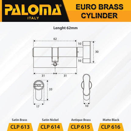 PALOMA Cylinder Kunci Pintu Silinder Knob Anak Computer Key KC-CK CLP 6