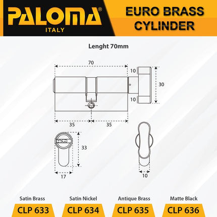 PALOMA Cylinder Kunci Pintu Silinder Knob Anak Computer Key KC-CK CLP 6
