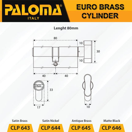 PALOMA Cylinder Kunci Pintu Silinder Knob Anak Computer Key KC-CK CLP 6