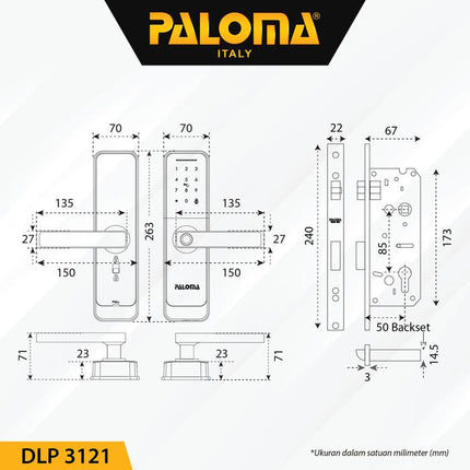 PALOMA DLP 3121 Digital Lock Smart Home Kunci Pintu Door Handle WiFi
