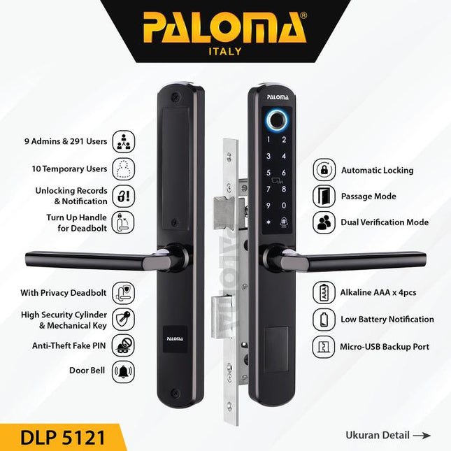 PALOMA DLP 5121 Digital Lock Smart Slim Door Frame Aluminium WiFi