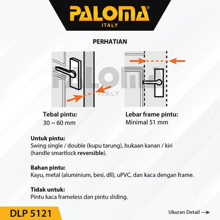 PALOMA DLP 5121 Digital Lock Smart Slim Door Frame Aluminium WiFi