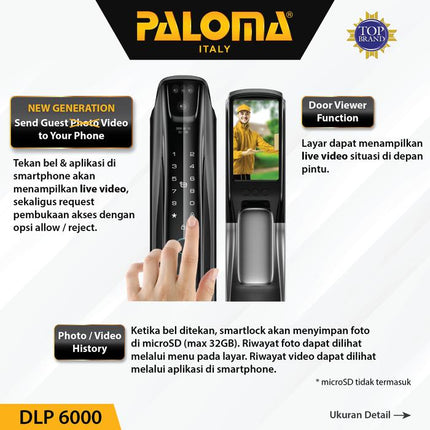 PALOMA DLP 6000 Digital Lock Smart Home Kunci Pintu Door Handle WiFi