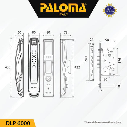 PALOMA DLP 6000 Digital Lock Smart Home Kunci Pintu Door Handle WiFi