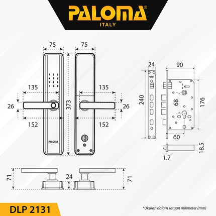 PALOMA Digital Lock Smart Home Kunci Pintu Door Handle Pintar DLP 21