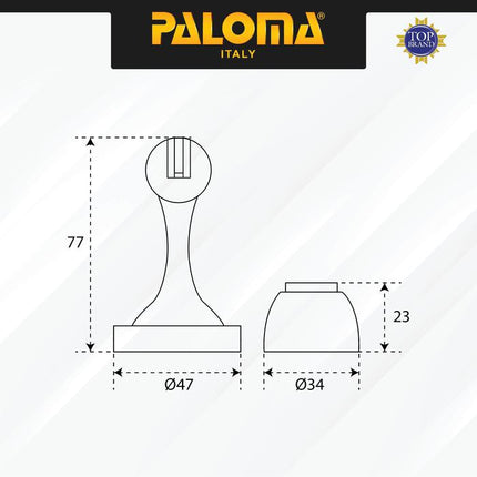 PALOMA Door Stopper Magnet Penahan Pintu Magnetic Door Stop Stoper Dinding Tembok Wall Pengganjal Ganjalan Pintu Rumah Stainless Steel SUS 304 SUS304 Satin Silver Black Hitam DSP 242 DSP 245