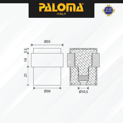 PALOMA Door Stopper Penahan Pintu Lantai Karet Door Stop Stoper Floor Rubber Pengganjal Ganjalan Pintu Rumah Stainless Steel SUS 304 SUS304 Satin Silver Black Hitam DSP 233 DSP 237