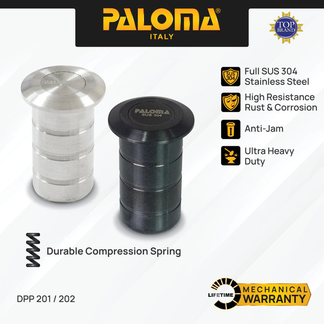 Dust Proof PALOMA DPP 201 DPP 202 Lubang Grendel Gerendel Tanam Concealed Stainless Steel SUS 304 SUS304 Silver Chrome Grey Black Abu Hitam