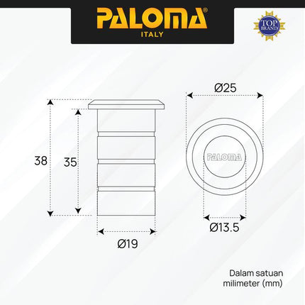 Dust Proof PALOMA DPP 201 DPP 202 Lubang Grendel Gerendel Tanam Concealed Stainless Steel SUS 304 SUS304 Silver Chrome Grey Black Abu Hitam