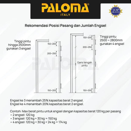 Engsel Pintu Jendela Hinge Kupu PALOMA BHP 111 112 113 114 Satin Butt Plat Kayu Aluminium PVC Hinges Door Window Stainless Steel SUS 316 SUS316 Ball Bearing 2BB 4BB 5BB NRP 3" 4" 5" 6" 3 4 5 6 Inch