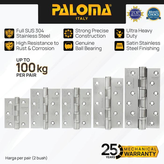 PALOMA Engsel Pintu Jendela Kupu Plat Butt Hinge Stainless BHP 22 BHP221 BHP222 BHP223 BHP224 BHP225