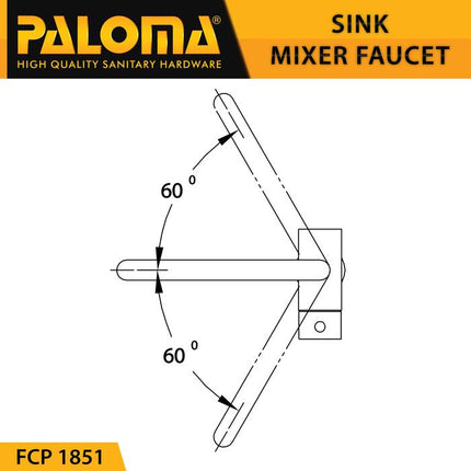 Keran Dapur PALOMA FCP 1851 Keran Mixer Cuci Piring Dapur Panas Dingin Kran Air Brass Kuningan