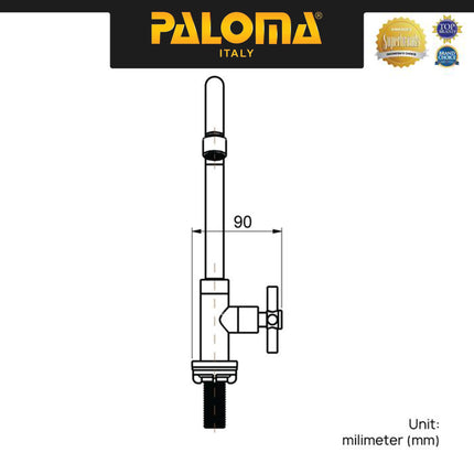 Kran Sink Leher Angsa PALOMA FCP 6361 Chrome Keran Dapur Kran Cuci Tangan Kran Air Sink Tembok Dinding Wall Brass Kuningan Krom
