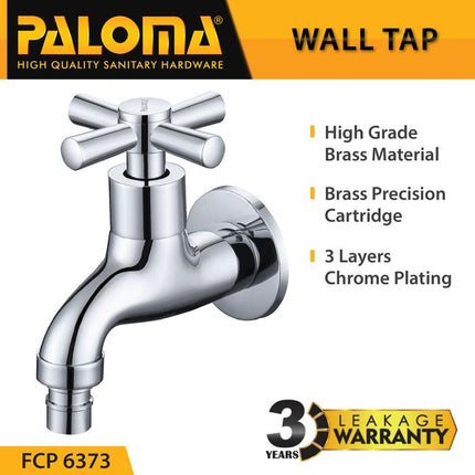 PALOMA FCP 6373 Keran Taman Selang Dinding Tembok Kran Air Brass Kuningan