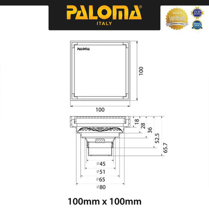 PALOMA FDP 9101 Floor Drain Strainer Saringan Got Kamar Mandi Anti Bau