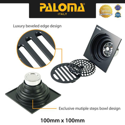 PALOMA FDP 9103 Floor Drain Strainer Saringan Got Kamar Mandi Anti Bau Black