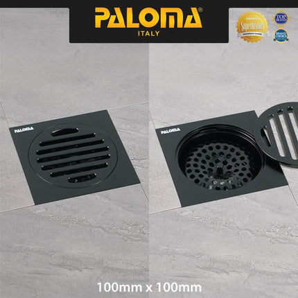 PALOMA FDP 9103 Floor Drain Strainer Saringan Got Kamar Mandi Anti Bau Black