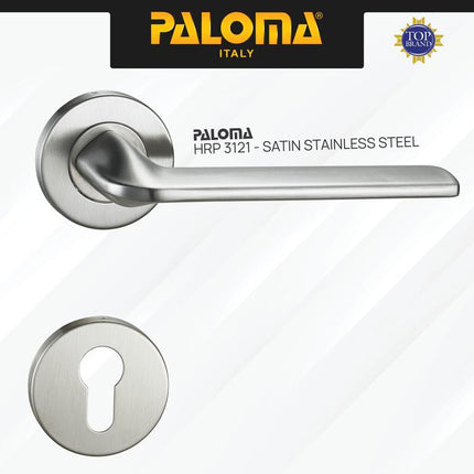 Handle Pintu Roses PALOMA HRP LRP 3121 Satin Stainless Steel SUS 304 Gagang Pintu Door Lever Engkol Pisah Misah Paket Kunci Pintu Lockset Lock Set Complete Komplit