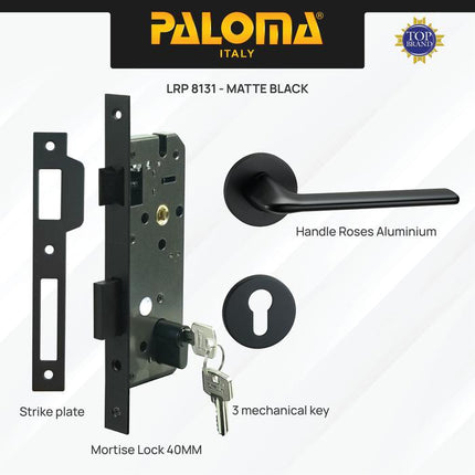 PALOMA Gagang Pintu Door Handle Pintu Roses Lever Engkol Pisah Misah Paket Kunci Pintu Lockset Lock Set Complete Komplit Superalum Lite Chrome Silver Black Grey Gold Hitam Abu Emas HRP LRP 8181 8161 8151 8121 8111 8141 8131 8162