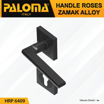 Handle Pintu Roses PALOMA HRP 6409 Hitam Black Gagang Door Lever Zamak