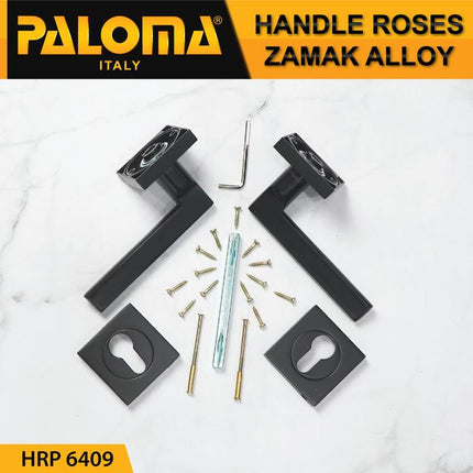 Handle Pintu Roses PALOMA HRP 6409 Hitam Black Gagang Door Lever Zamak