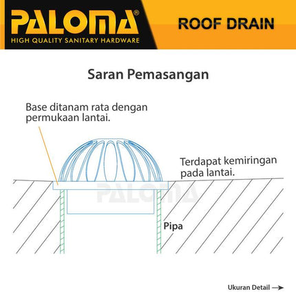 PALOMA Roof Drain Lantai Atap Talang Air Saringan Got Balkon RDP 12