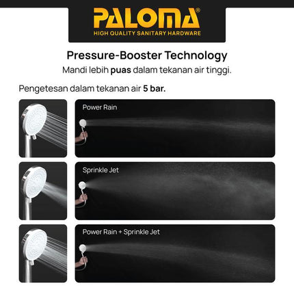 PALOMA SSP 2309 Shower Set Handshower Mandi Hand Shower Head Kepala Shower Genggam Sower 3 Mode Paket ABS Chrome Gunmetal Gun Metal Grey Black Gold Silver Abu Hitam Emas SSP 2309CP SSP 2309GM SSP 2309MB SSP 2309SG