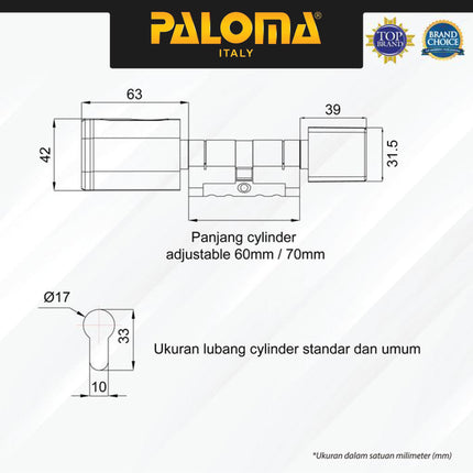 PALOMA Smart Cylinder Lock Kunci Pintu Silinder Digital Home DLP 701