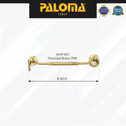 PALOMA WHP Penahan Hak Angin Jendela Window Hook 8" 10" inch Brass Kuningan Gold Silver Grey Black Emas Abu Hitam WHP 651 652 653 654 657 658