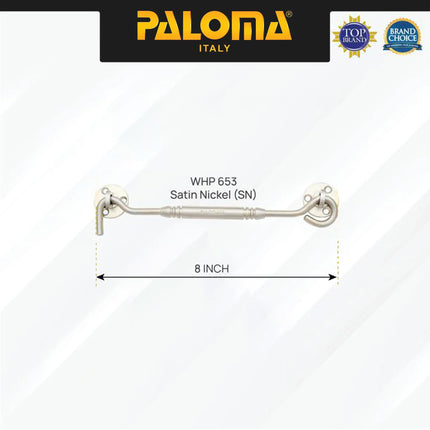 PALOMA WHP Penahan Hak Angin Jendela Window Hook 8" 10" inch Brass Kuningan Gold Silver Grey Black Emas Abu Hitam WHP 651 652 653 654 657 658